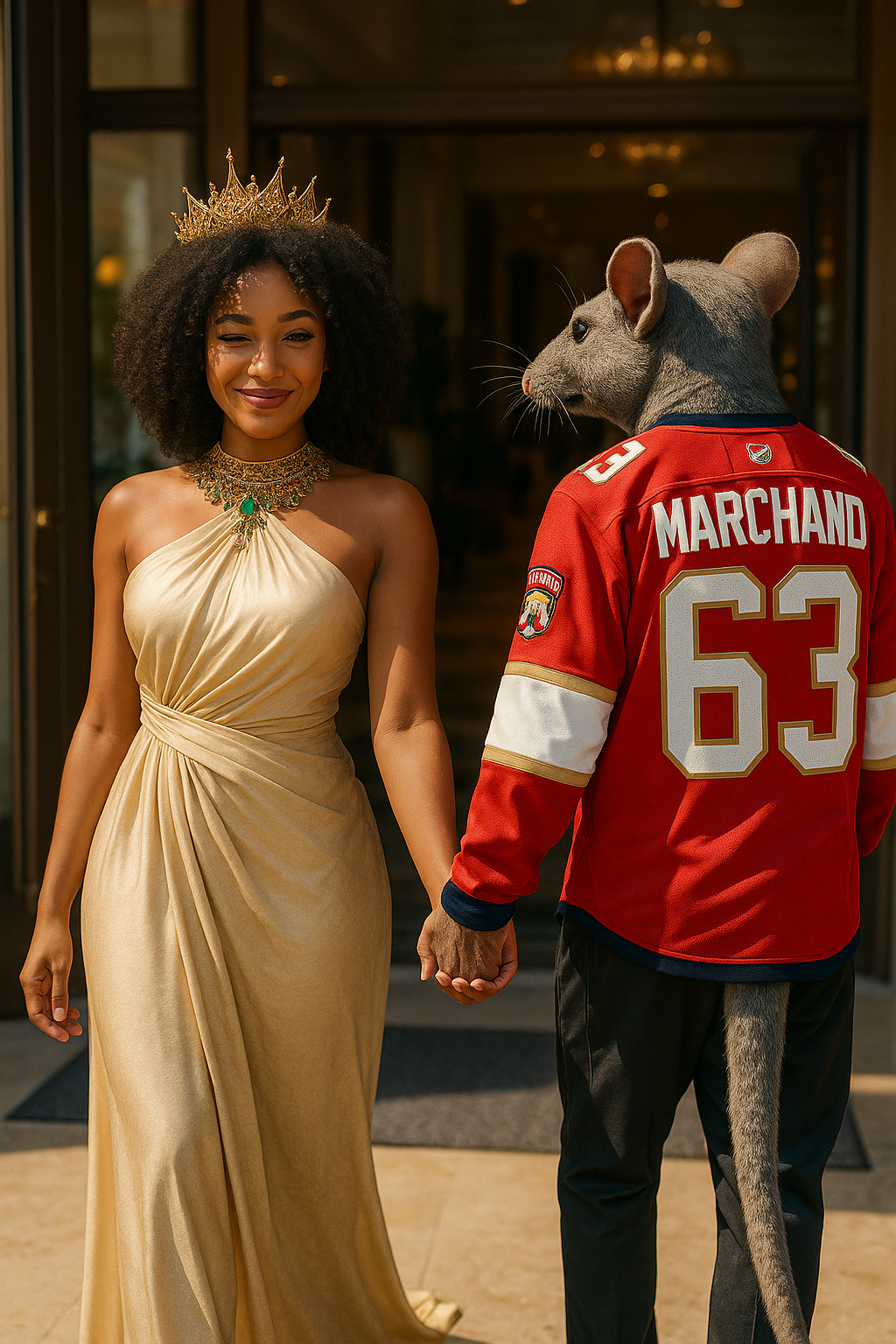 Jenna Beck romancing the bwc of the rat Brad Marchand